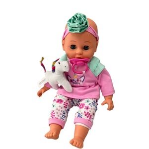 Walmart My Sweet Love Baby Doll Pink Floral Outfit Unicorn Plush Sleepy Eye Toy